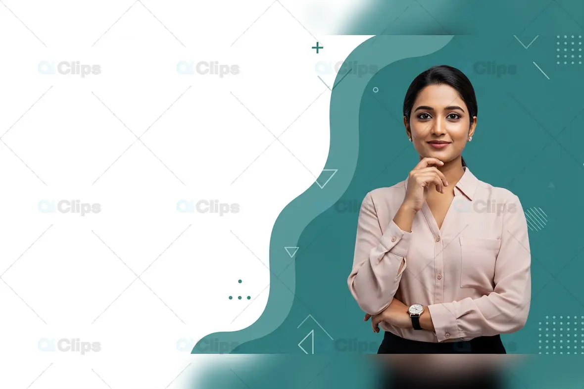 Confident Businesswoman with Modern Background