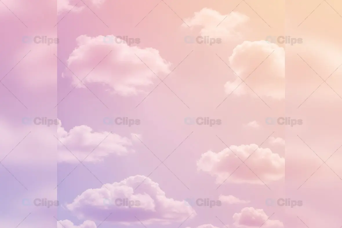 Dreamy Pastel Sky with Fluffy Clouds