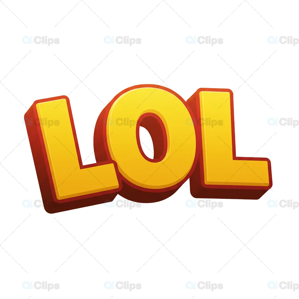 3D "LOL" Text Emoji Icon