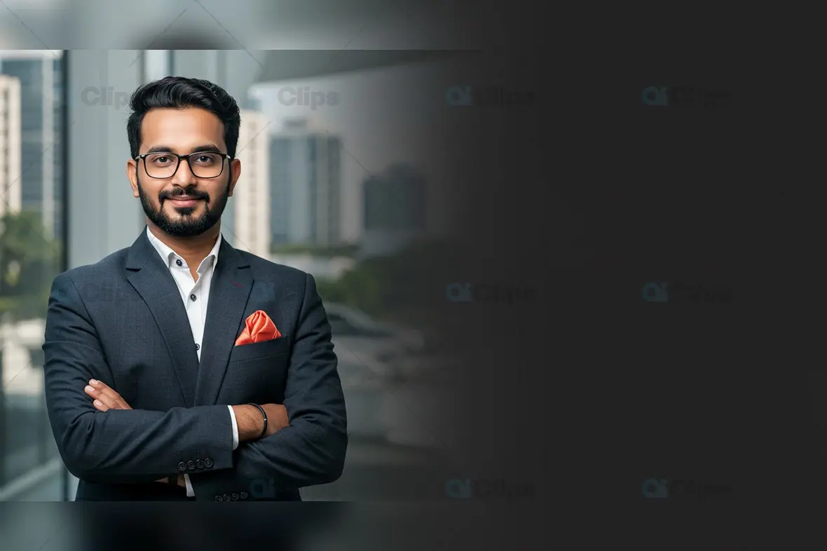 Professional Businessman Portrait with Dark Background