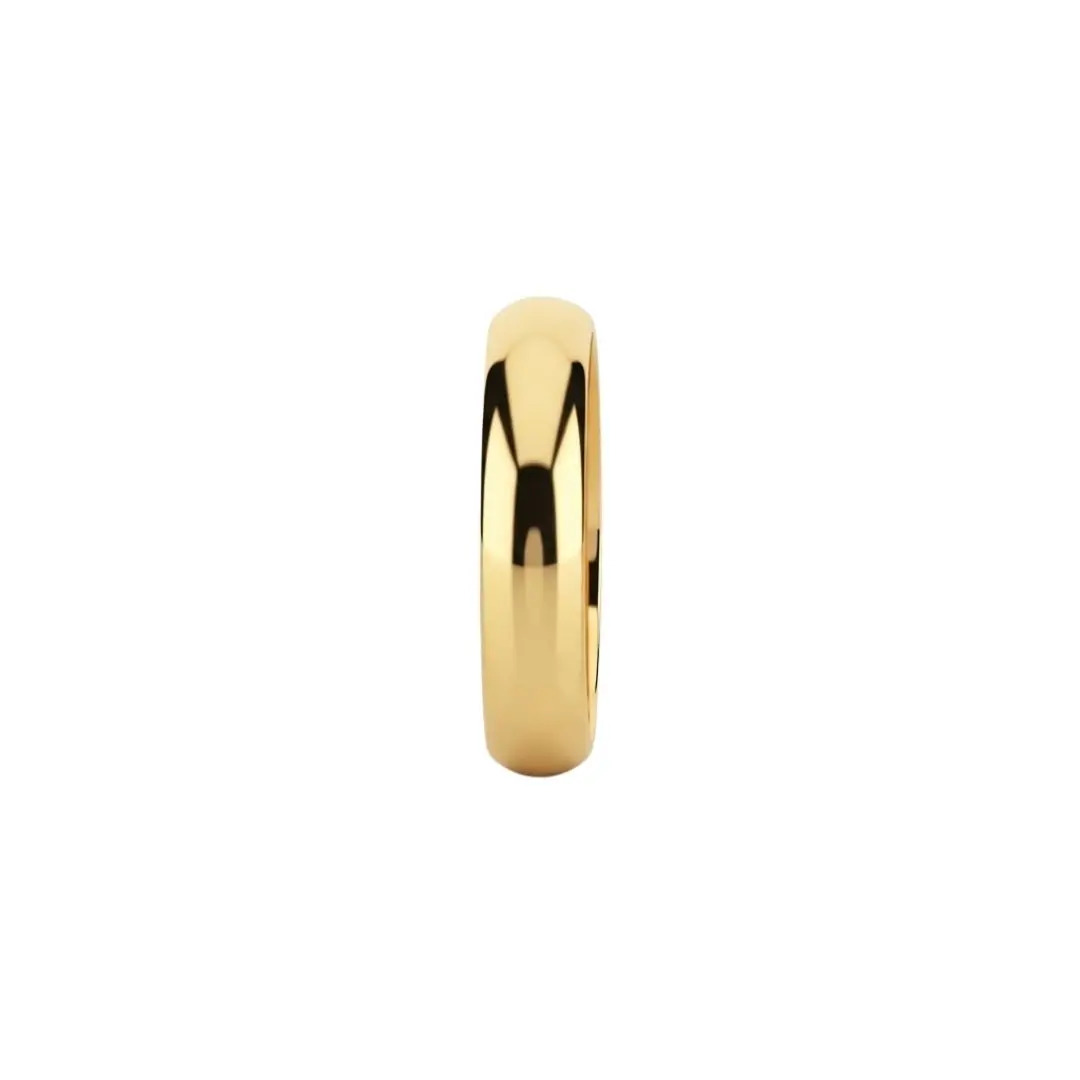 Classic Polished Gold Wedding Band Ring PNG Clipart
