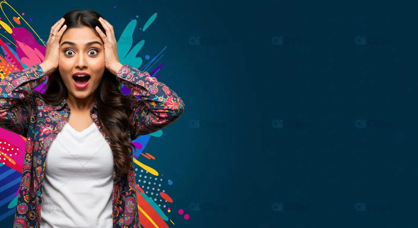 Colorful Shock Expression Background with Vibrant Design
