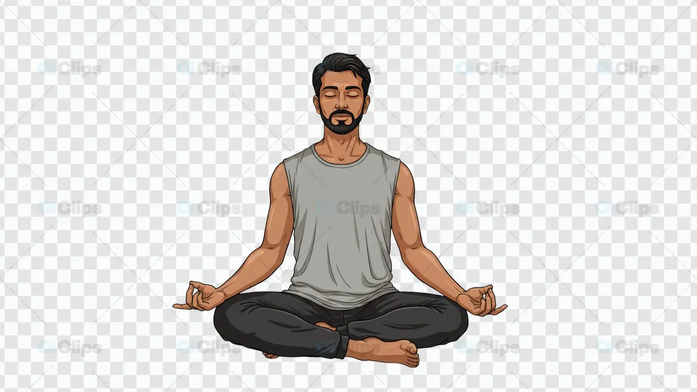 Meditating Man PNG with Transparent Background for Creatives