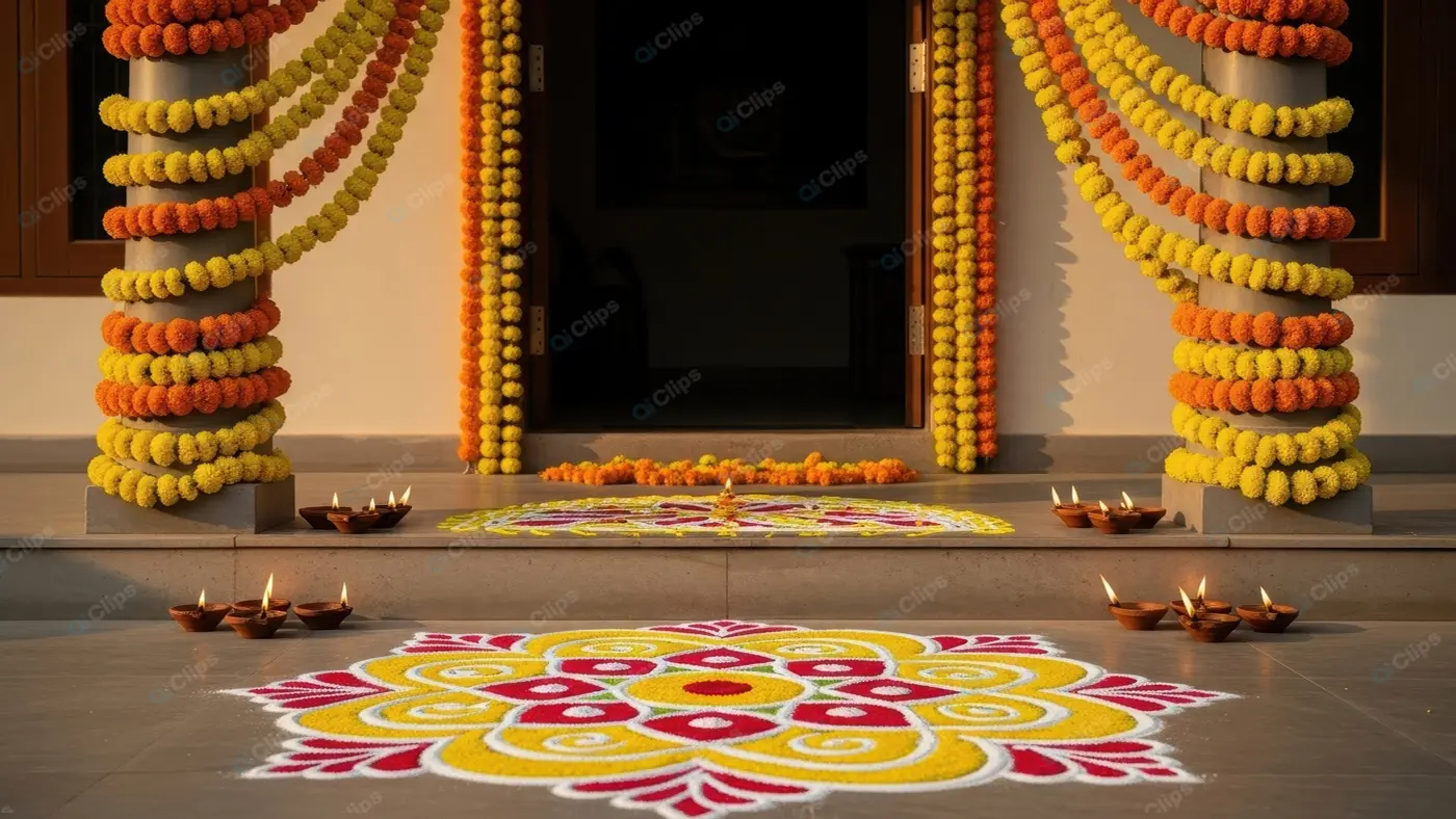 Illuminated Indian Festival Welcome