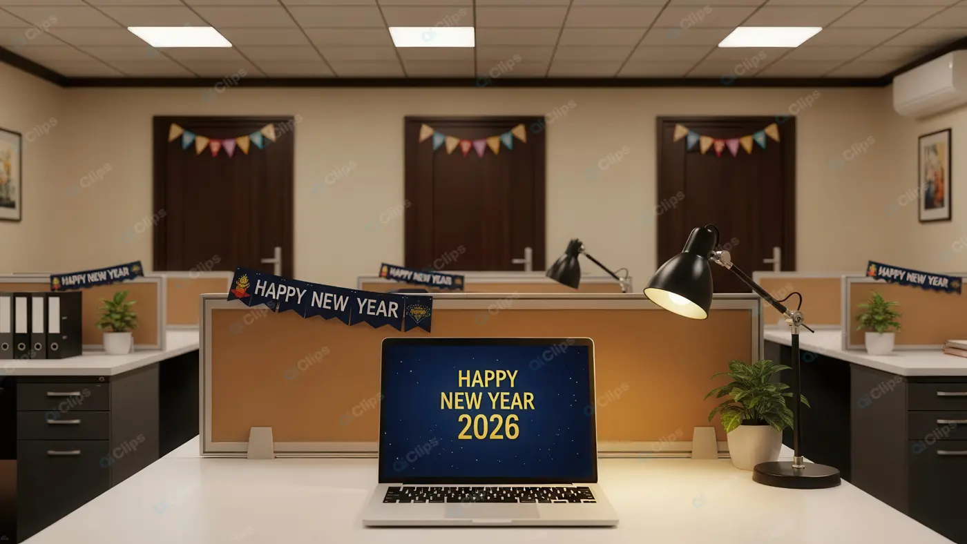 Corporate New Year 2026 Office Scene
