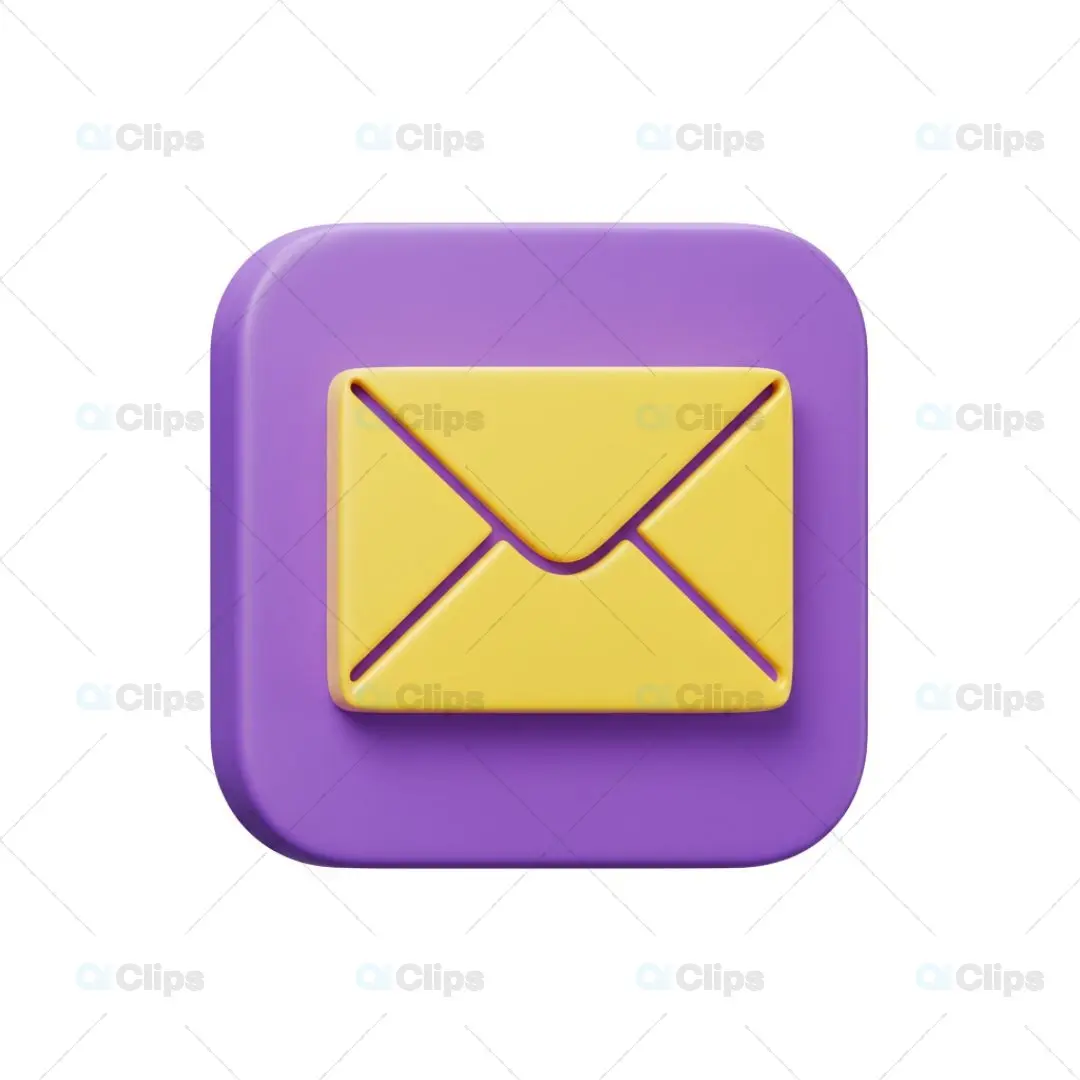 3D Email Message Icon Illustration