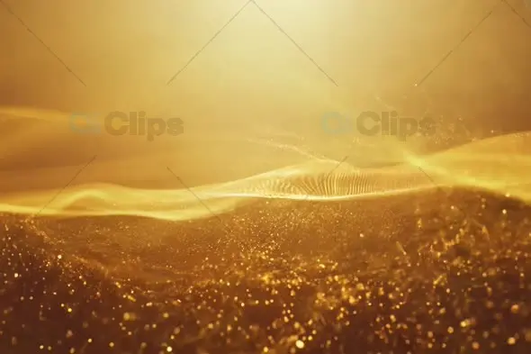 Flowing Golden Particles with Dynamic Light Wave Animation