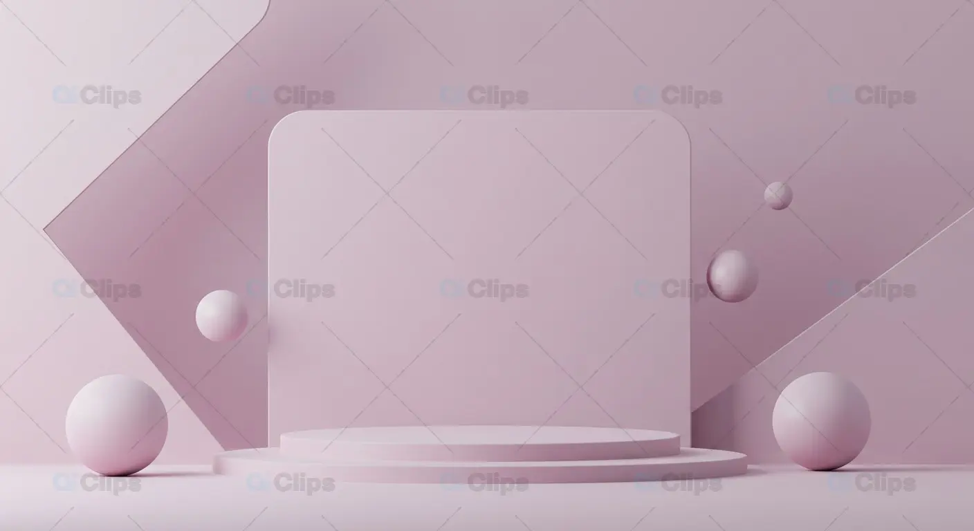 Minimalist Pastel Pink Podium Background