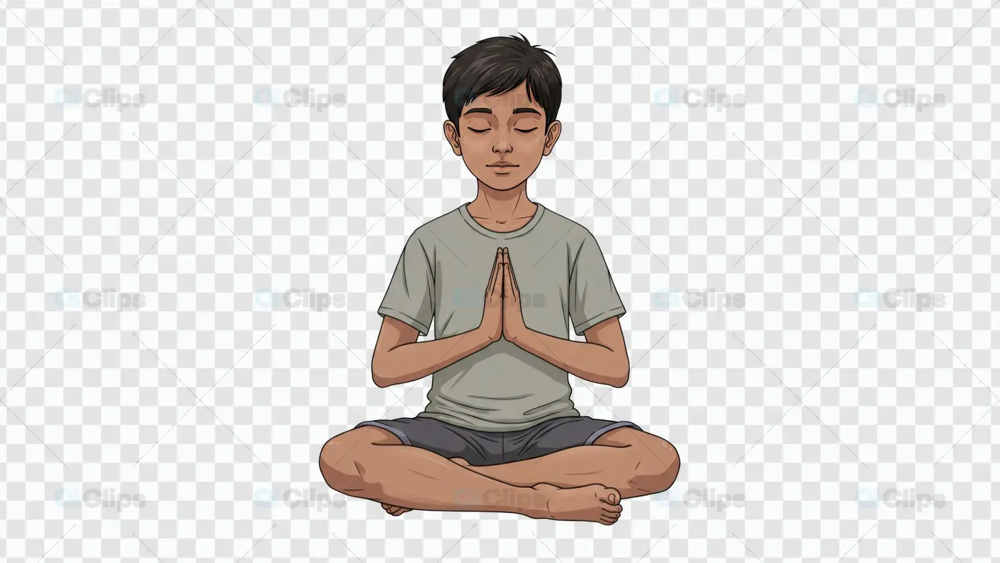 Meditative Boy PNG  Transparent Background for Creatives