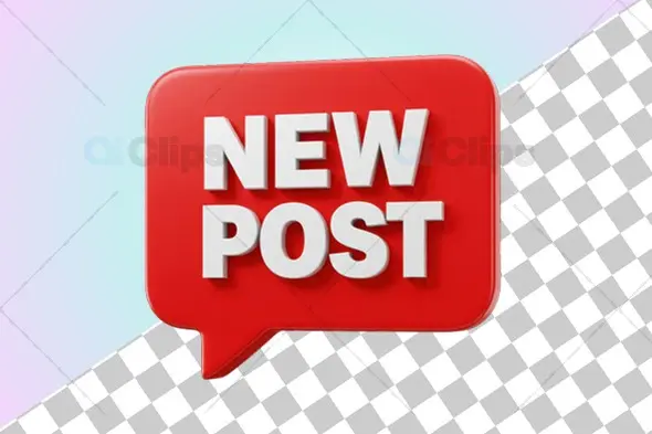 3D "New Post" Speech Bubble Icon