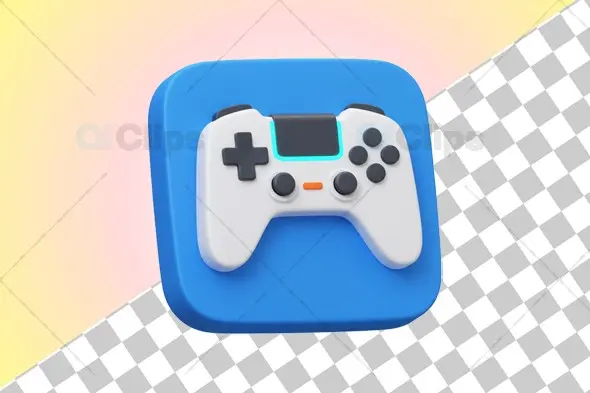 3D Gaming Controller Icon Illustration