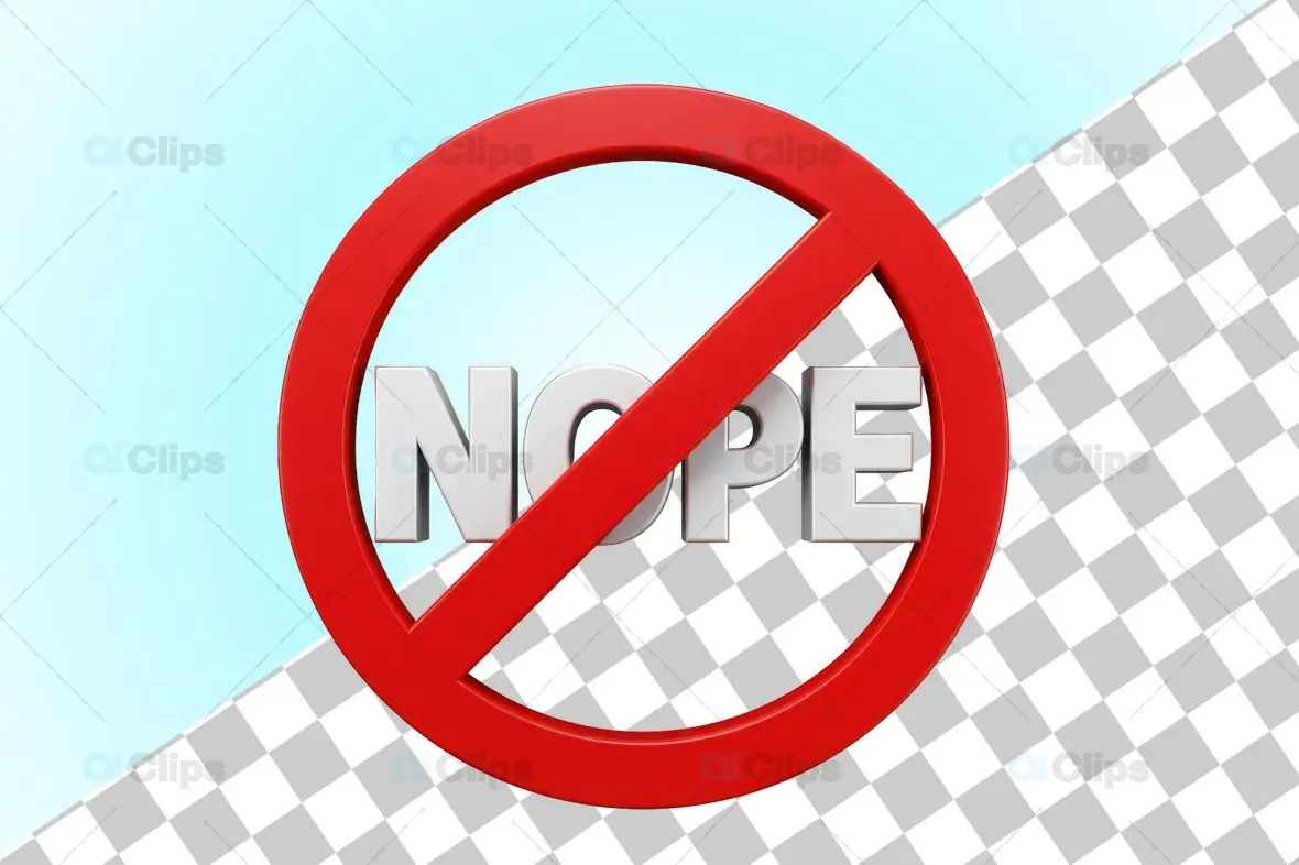 3D "NOPE" Warning Sign