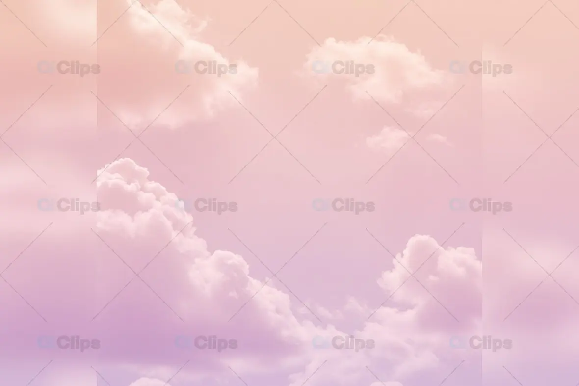 Dreamy Pink and Purple Gradient Sky with Fluffy Clouds