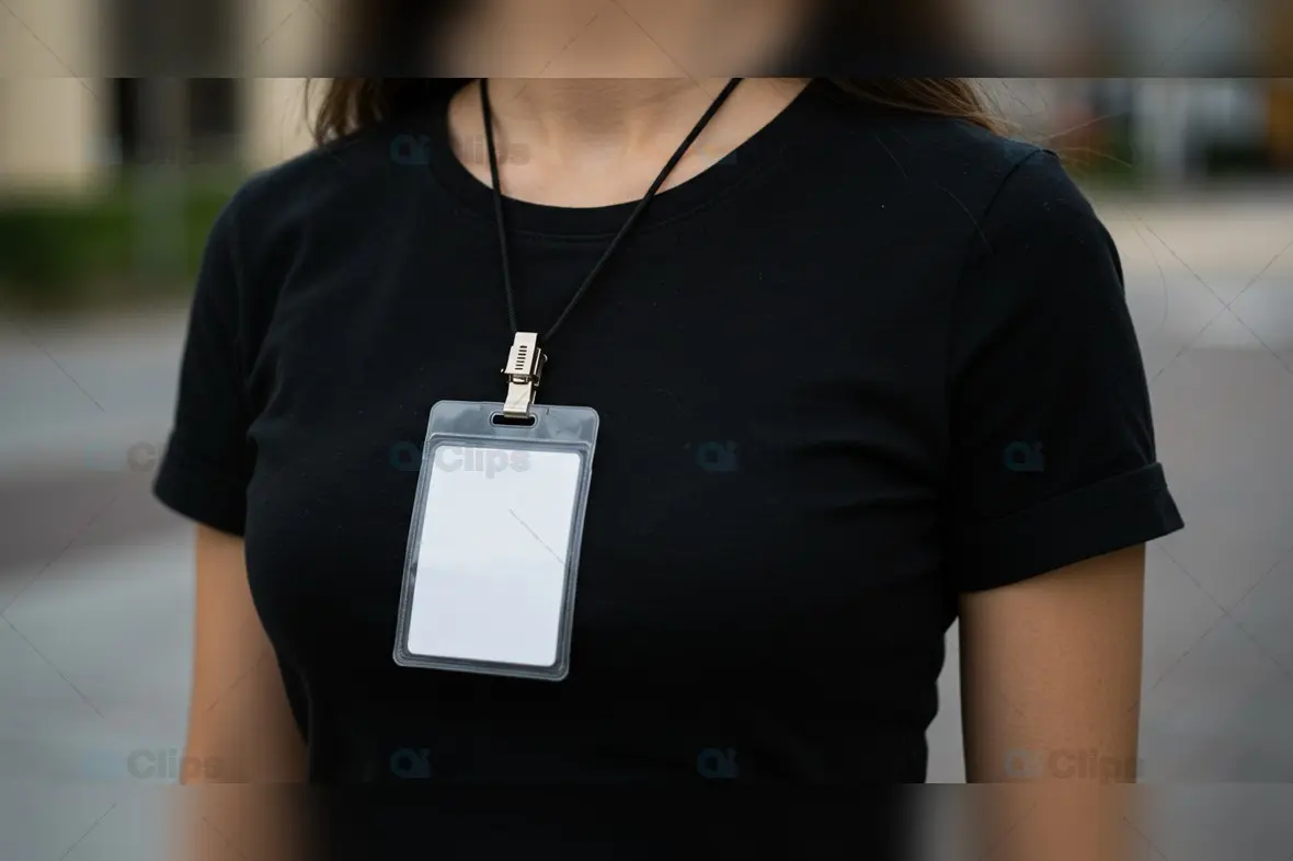 Professional ID Badge on Black T-Shirt