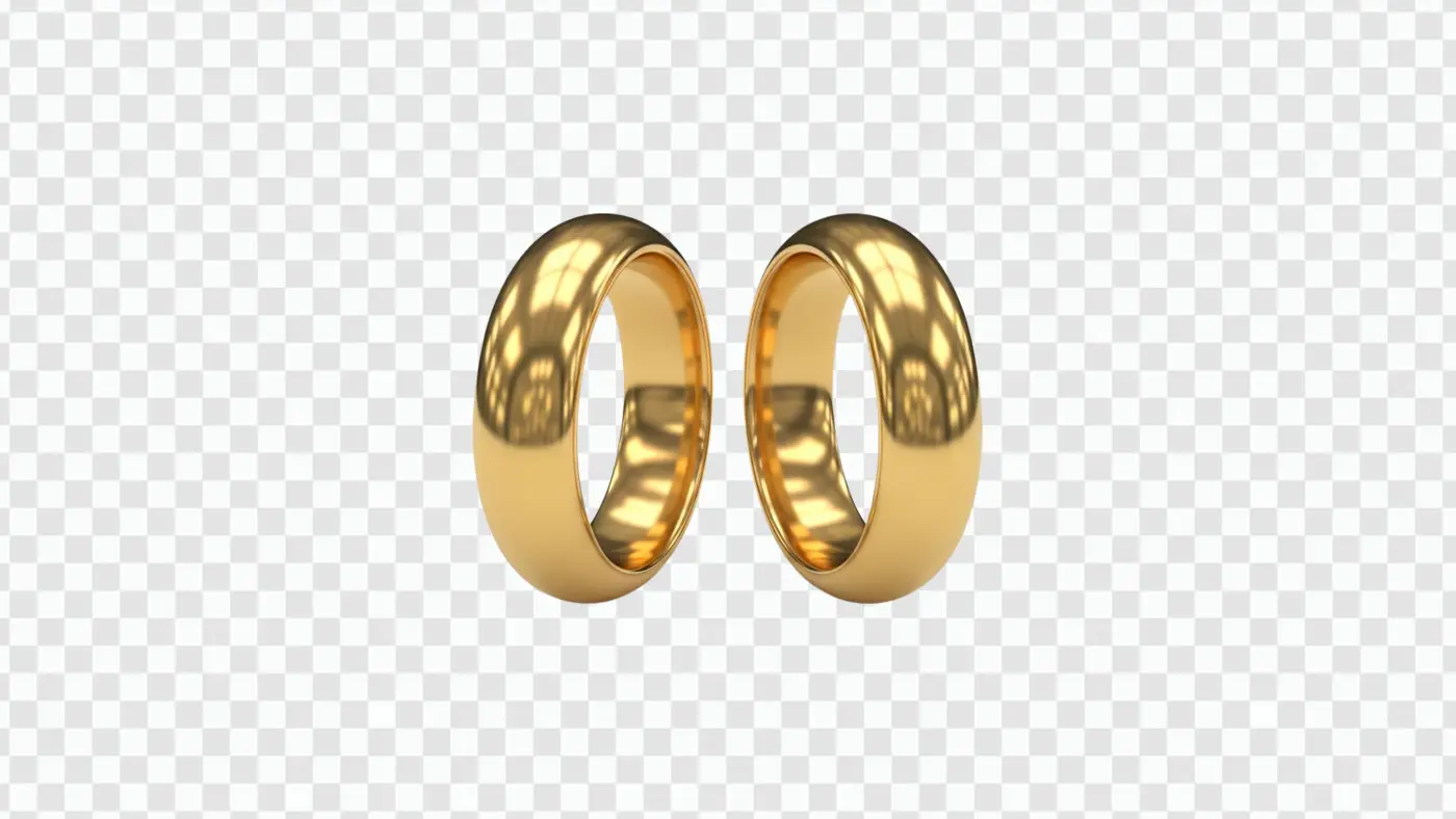 A Pair Of Lustrous Golden Marriage Bands PNG Clipart