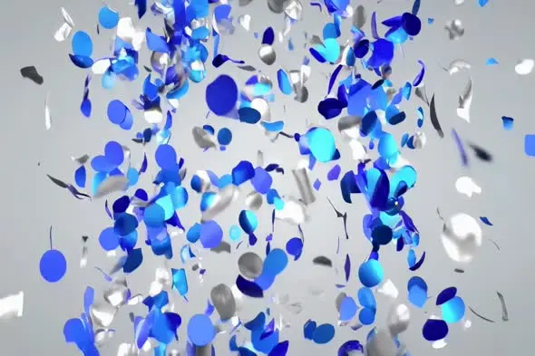 Dynamic Blue and Silver Confetti Explosion Animation