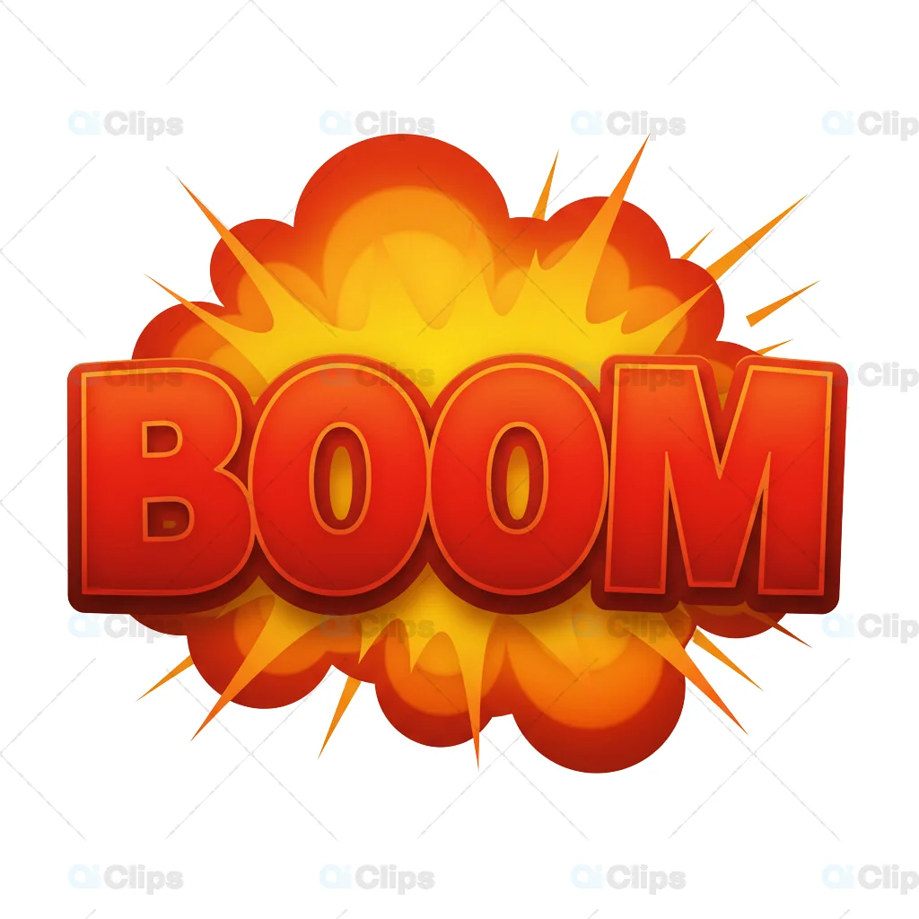 "3D Boom Explosion Text Graphic"