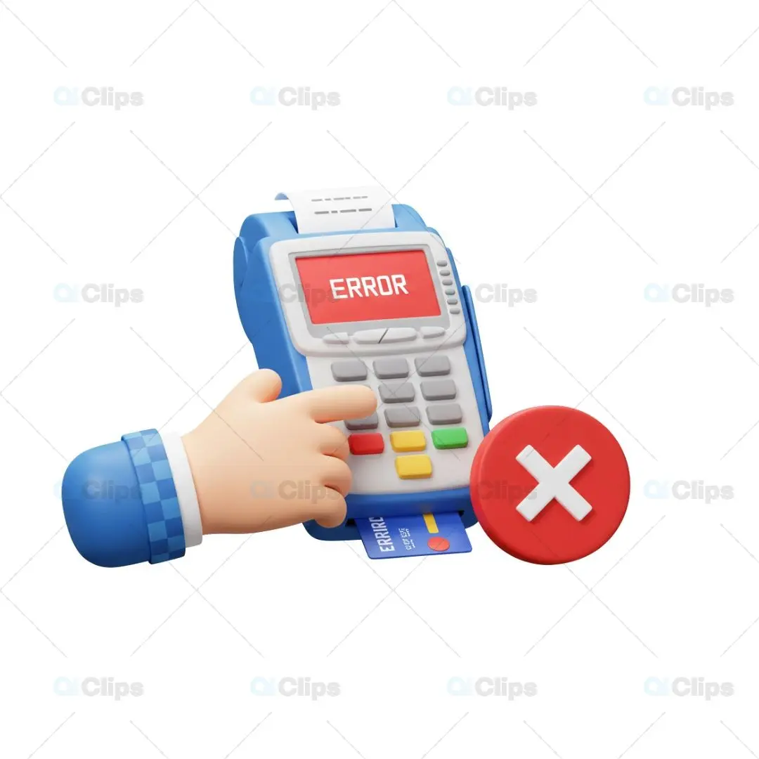3D POS Payment Error Illustration
