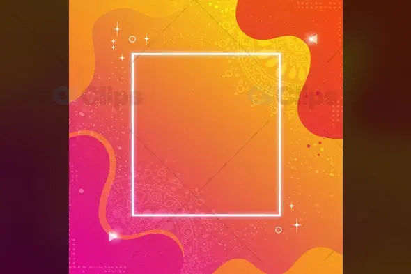 Vibrant Decorative Frame with Mandala Patterns