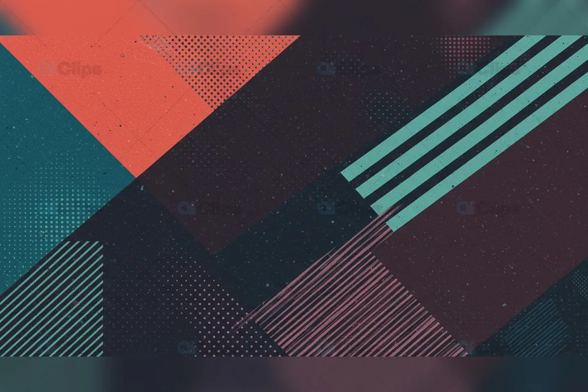 Modern Geometric Abstract Texture in Teal and Coral