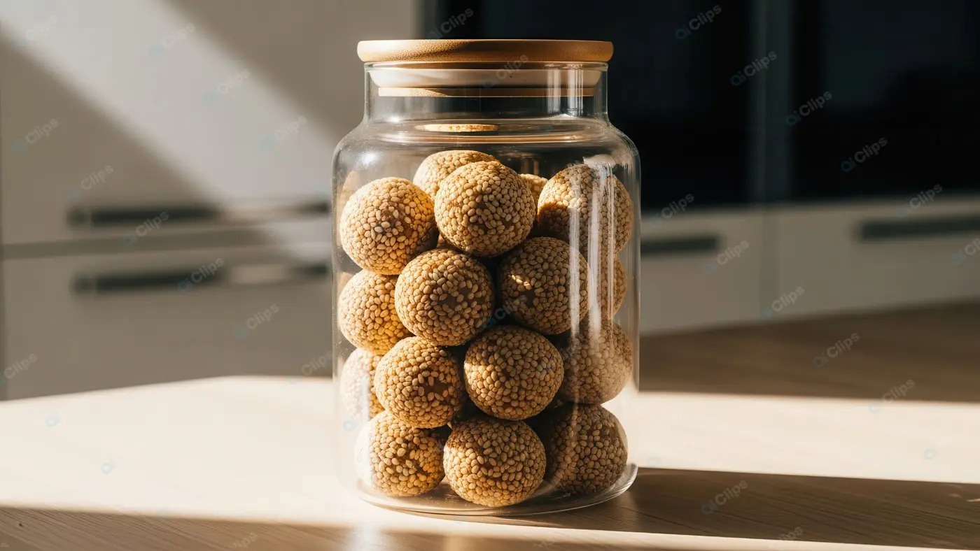 Homemade Sweets in a Sunlit Kitchen Jar