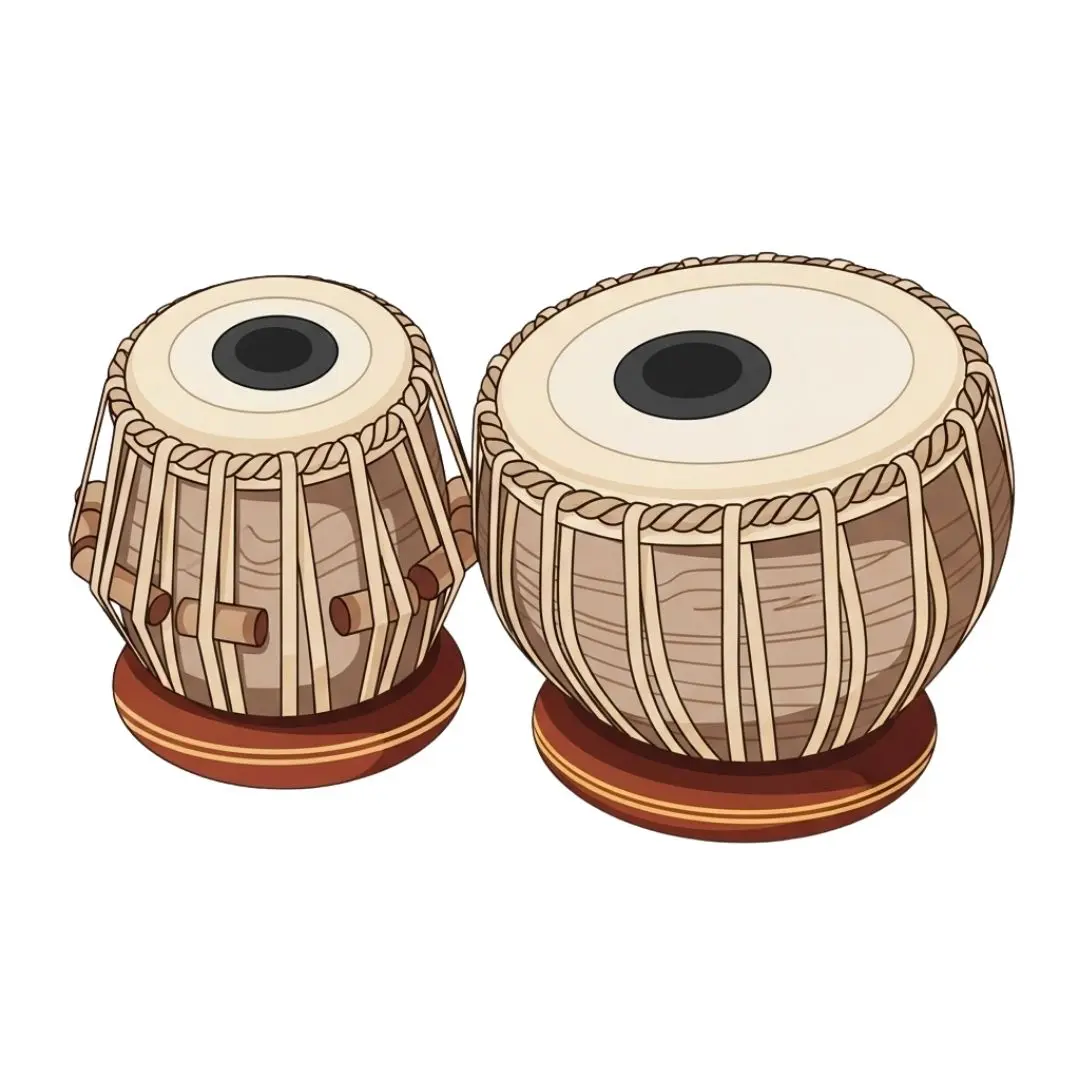 Cartoon Style Indian Tabla Drums Musical Clipart PNG