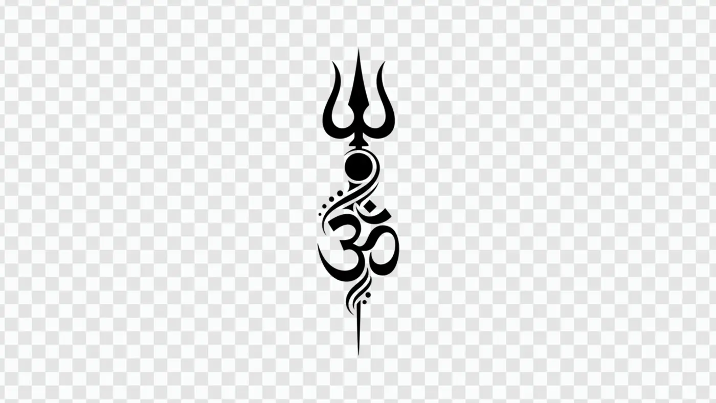 Tribal Style Om Trishul Hindu Symbol Clipart PNG