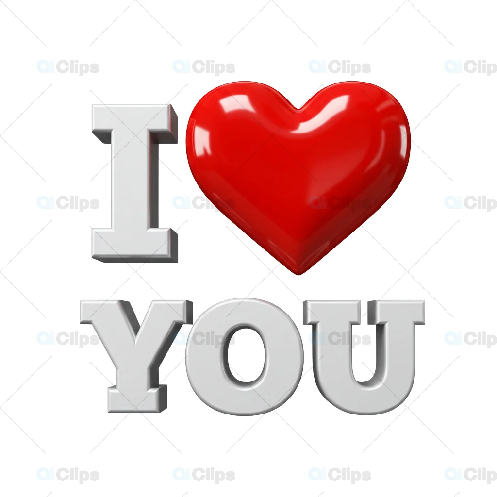 3D "I Love You" Heart Icon