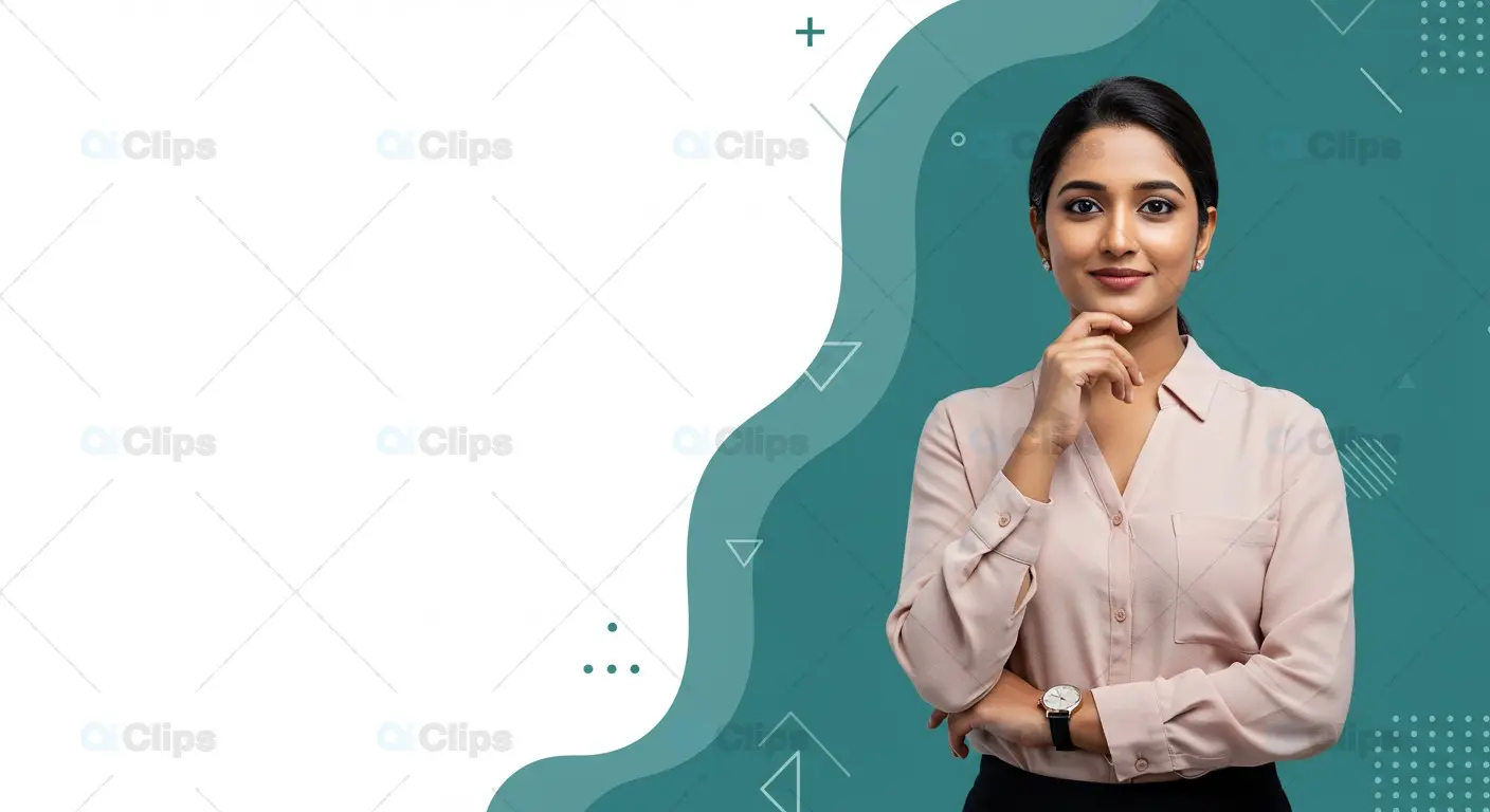 Confident Businesswoman with Modern Background