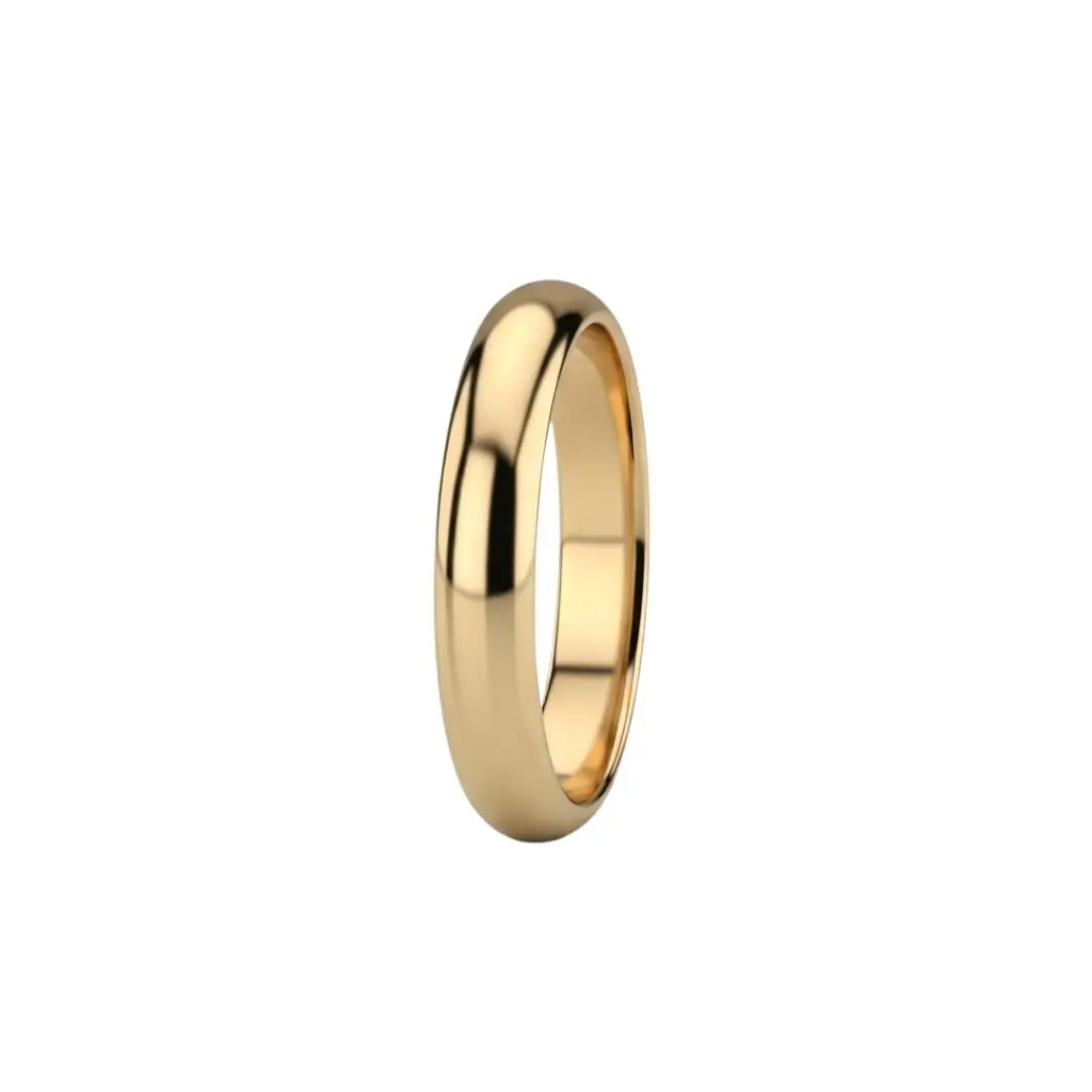 Classic Polished Yellow Gold Wedding Band Ring Clipart PNG