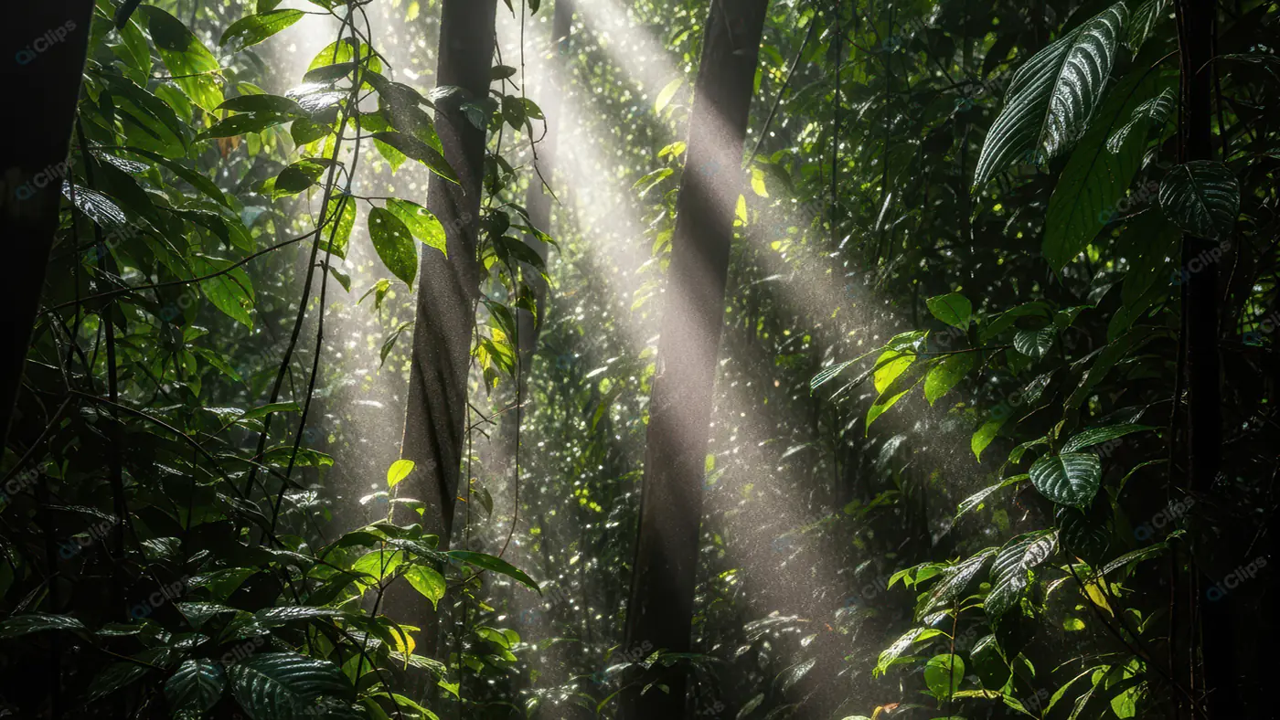 Ethereal Rainforest Sunbeams