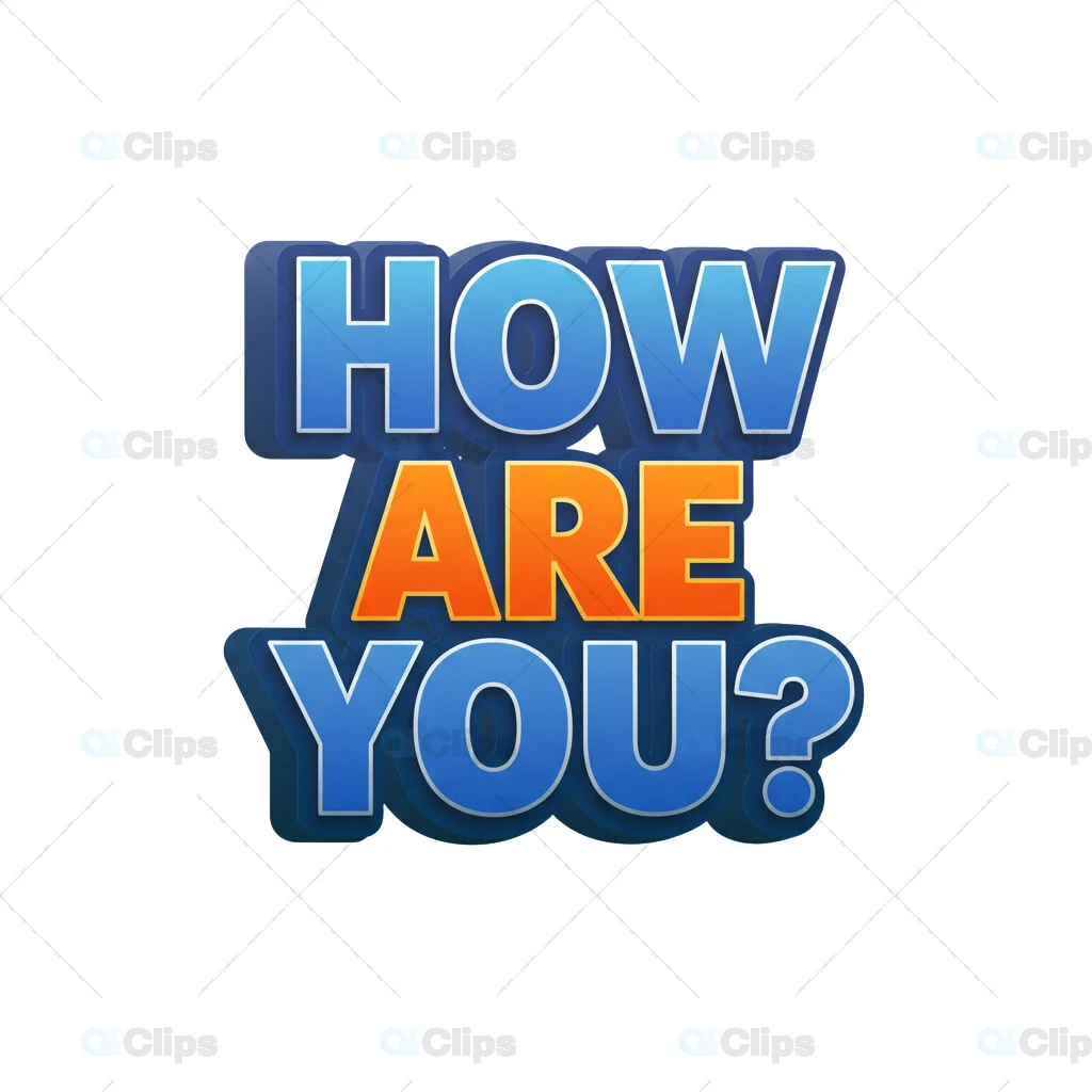 3D "How Are You?" Text Icon with Dual Tone