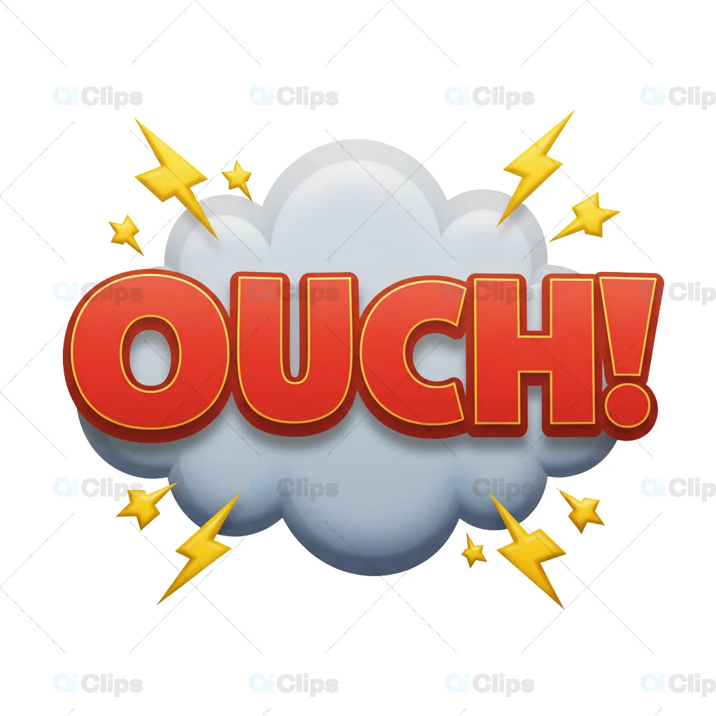3D Ouch! Comic Text Illustration