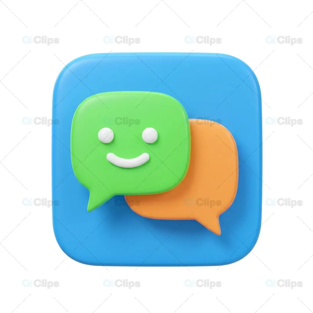 3D Chat Icon Illustration