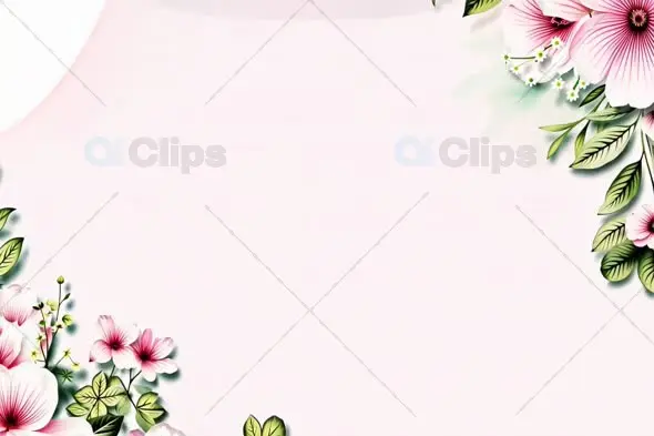 Elegant Floral Border Frame on Pink Background