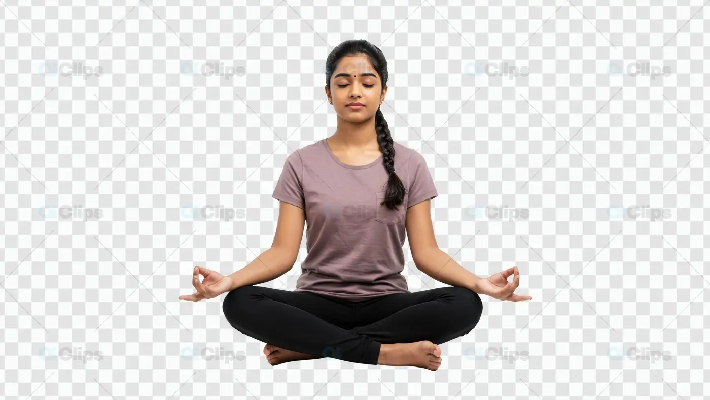 Meditation Pose PNG  Tranquil Yoga Practice Image