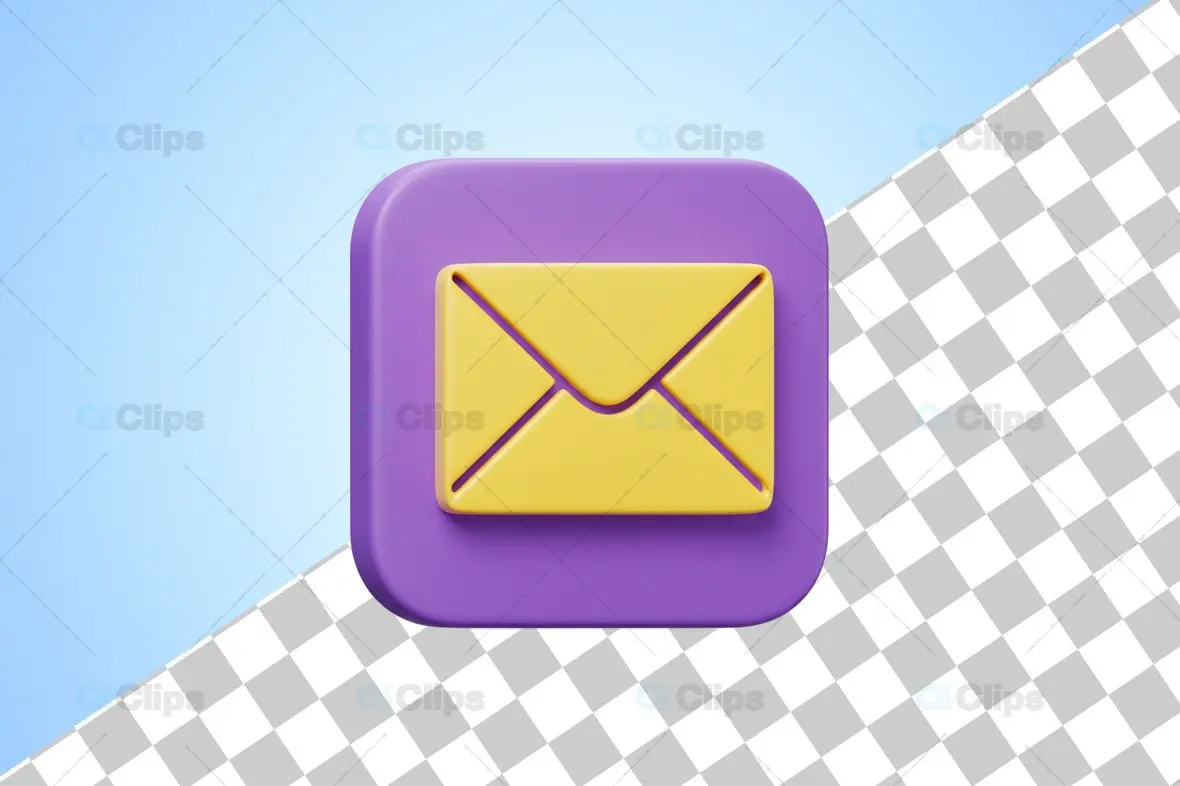 3D Email Message Icon Illustration