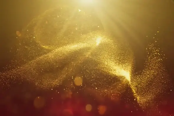 Luxurious Golden Particle Wave with Bokeh Effect