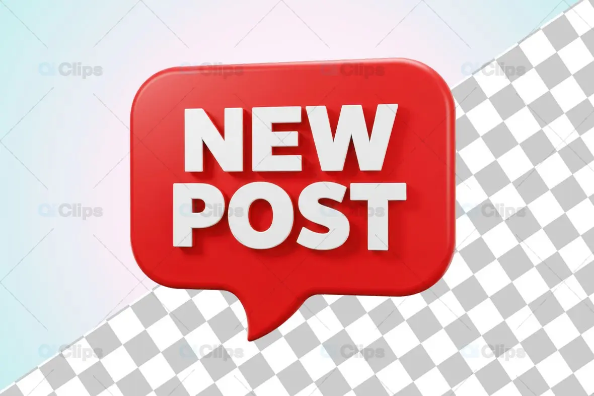 3D "New Post" Notification Icon