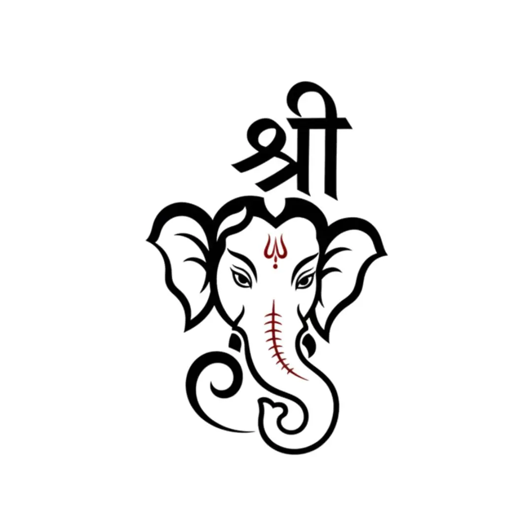 Shree Ganesha Calligraphic Hindu God Art Clipart PNG