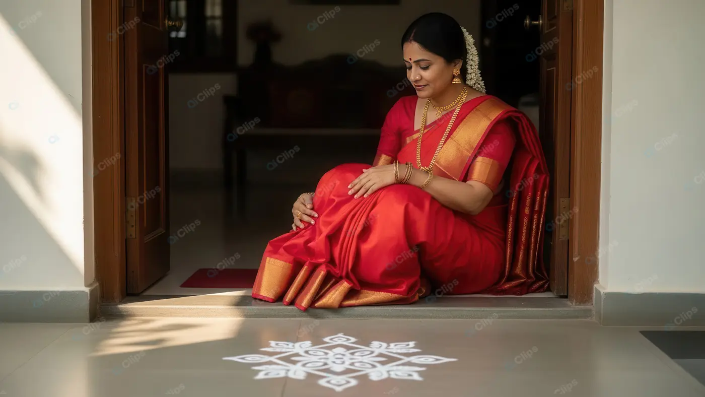 Traditional Welcome at a Sunlit Threshold