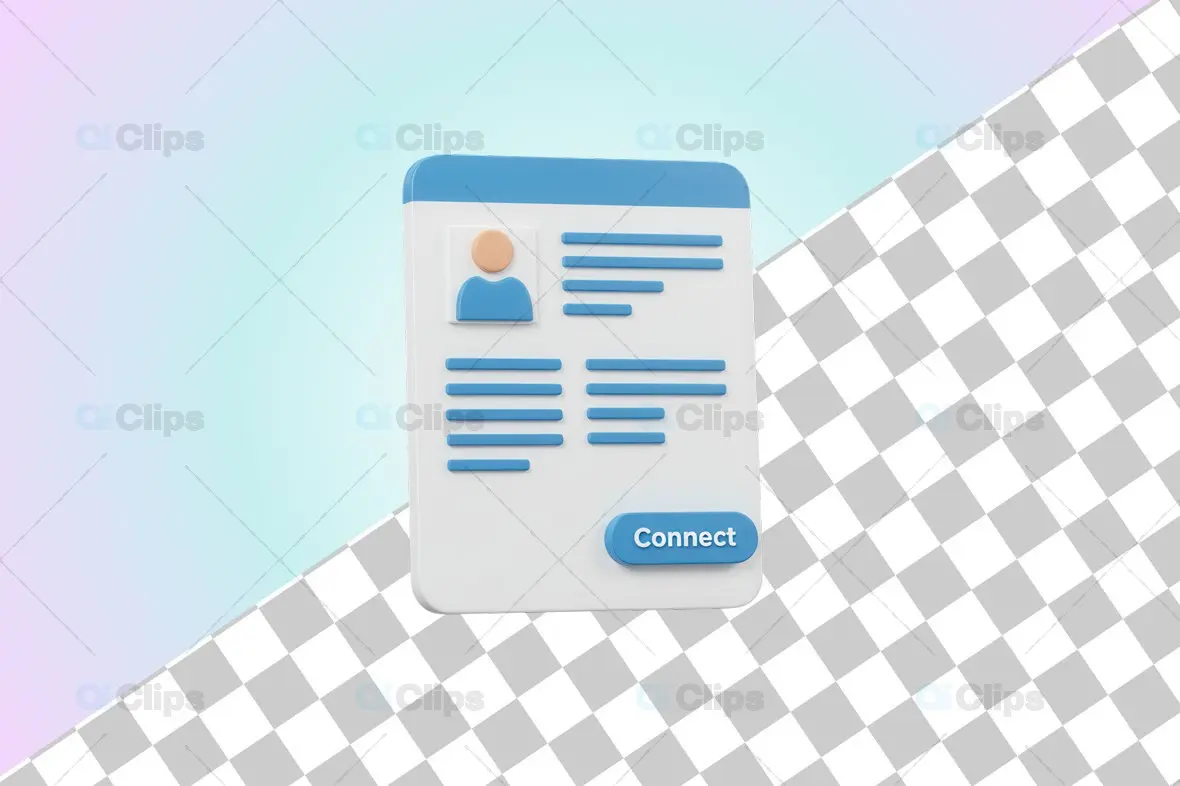 3D Profile Card with Connect Button
