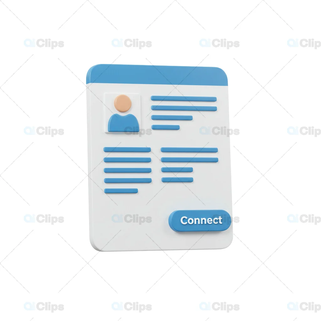 3D Profile Card with Connect Button