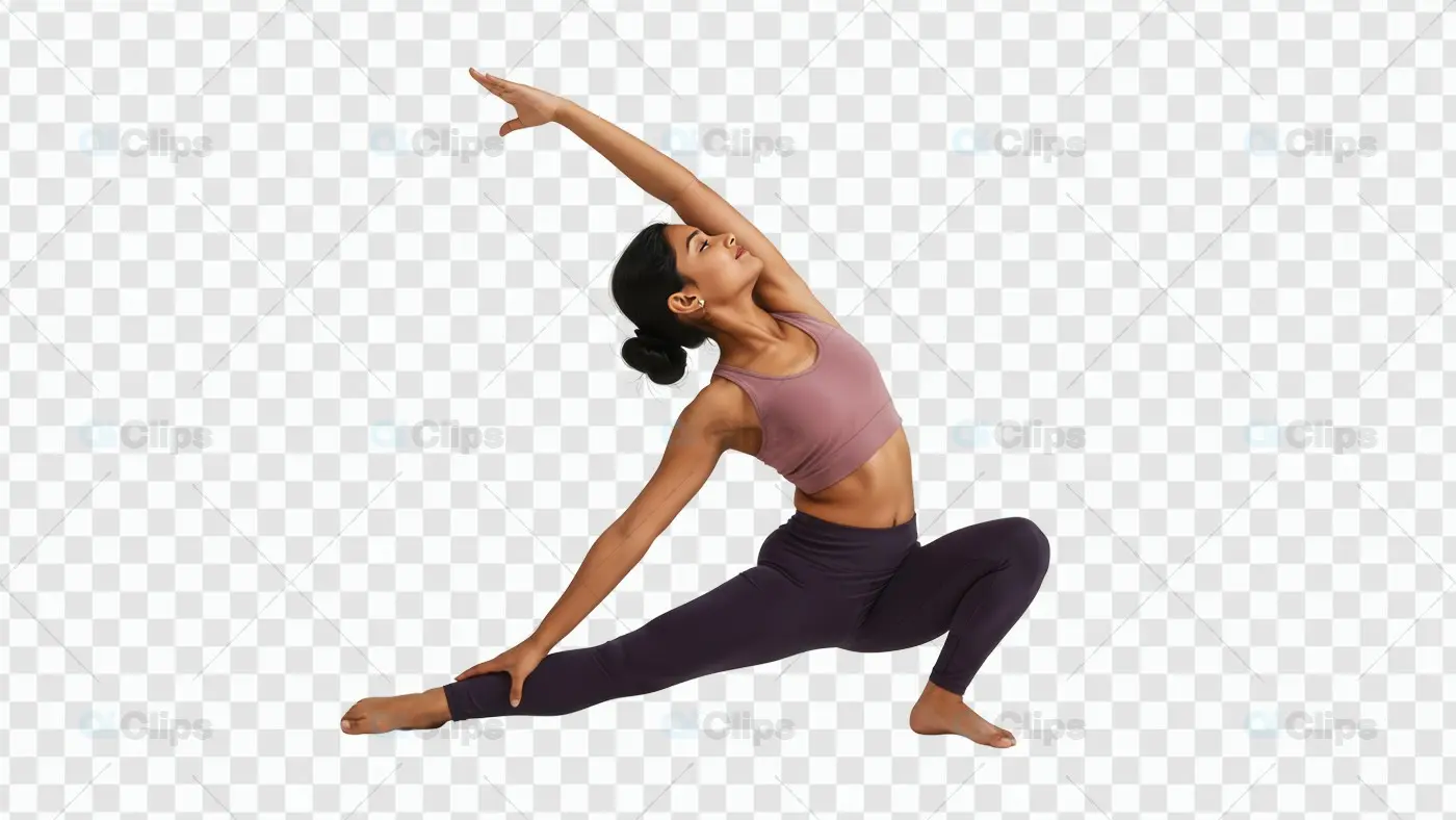 Dynamic Yoga Pose PNG for Fitness and Wellness Projects