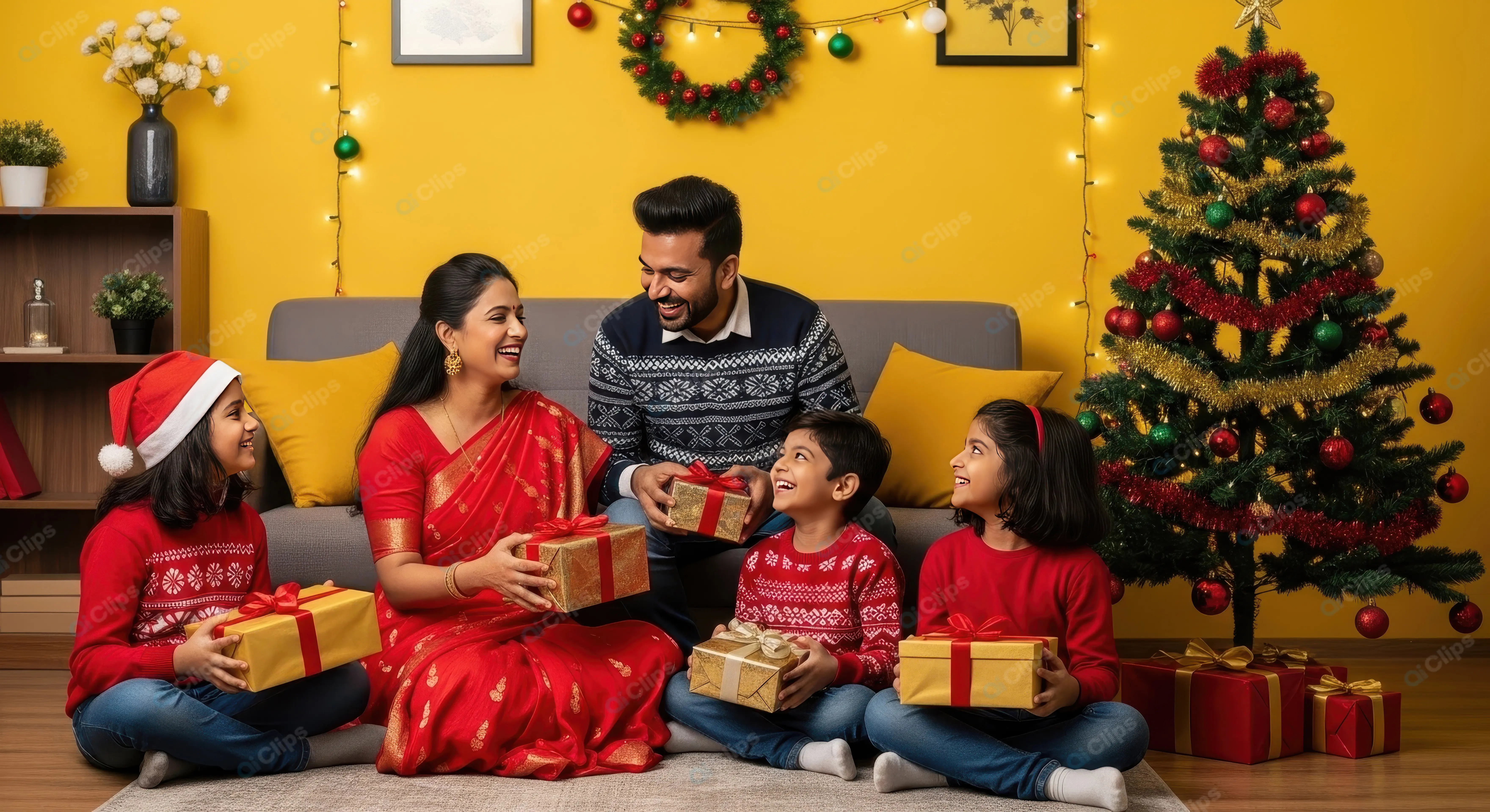 Indian Family Festive Gift Exchange