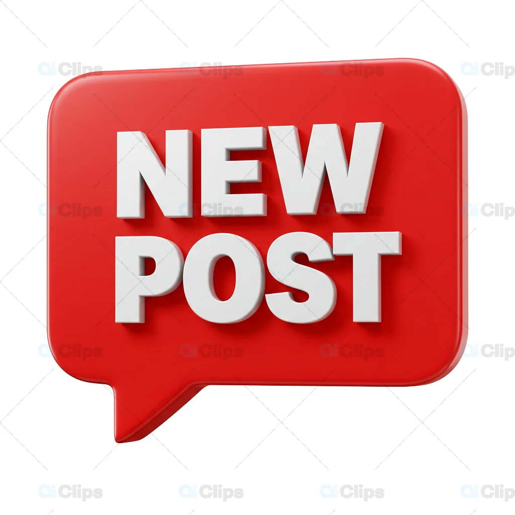 3D "New Post" Speech Bubble Icon
