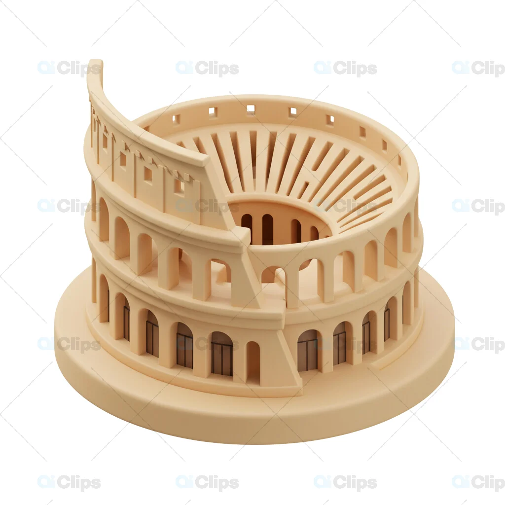 3D Miniature Roman Colosseum Architecture Model