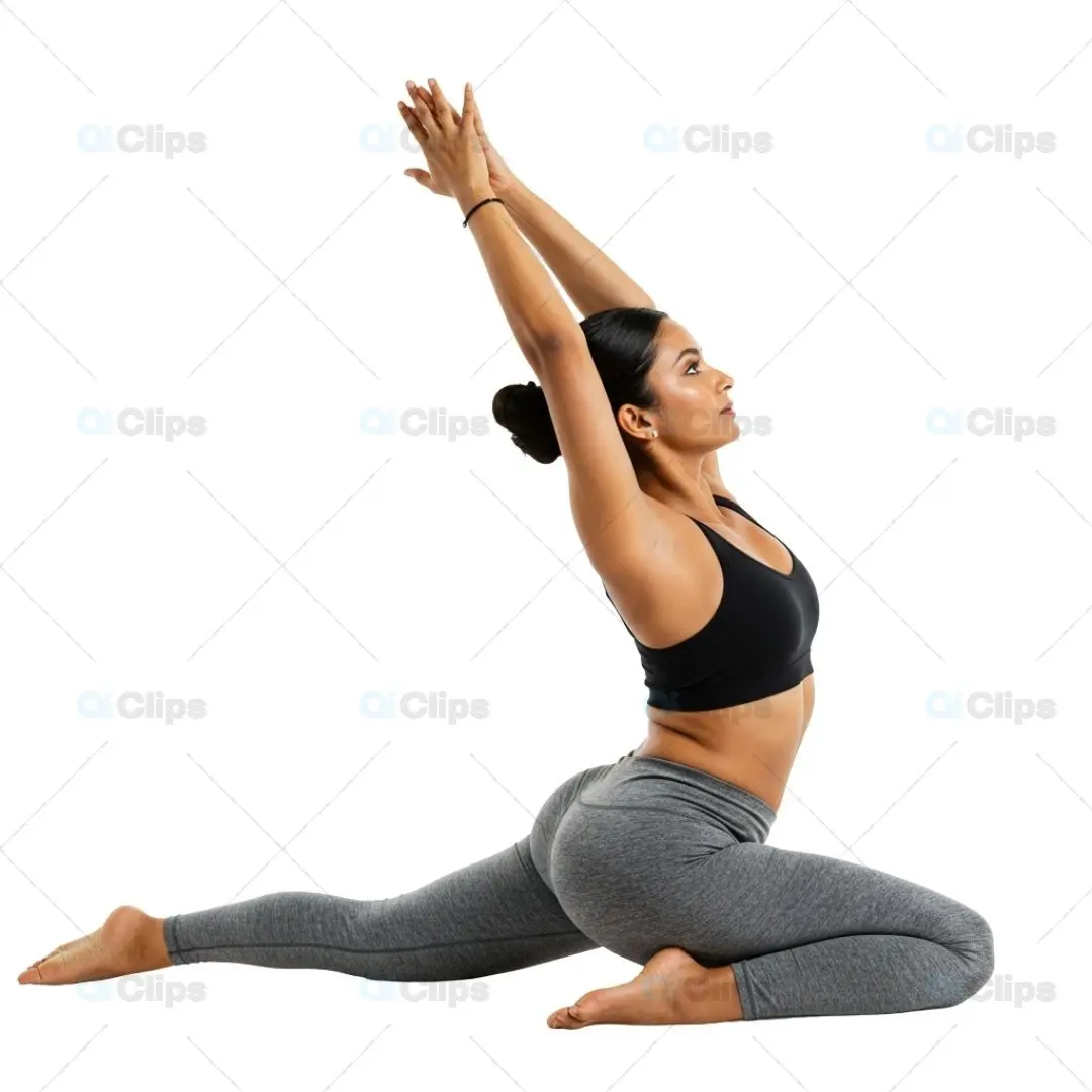 Dynamic Yoga Pose PNG with Transparent Background