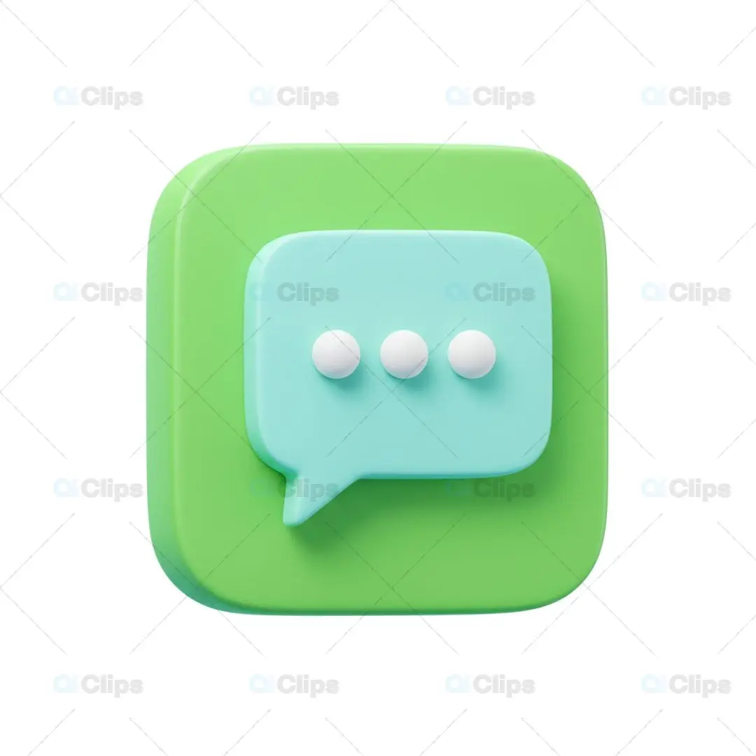 3D Chat Bubble Icon Illustration