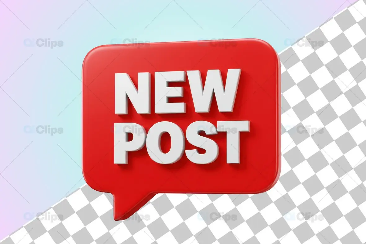 3D "New Post" Speech Bubble Icon